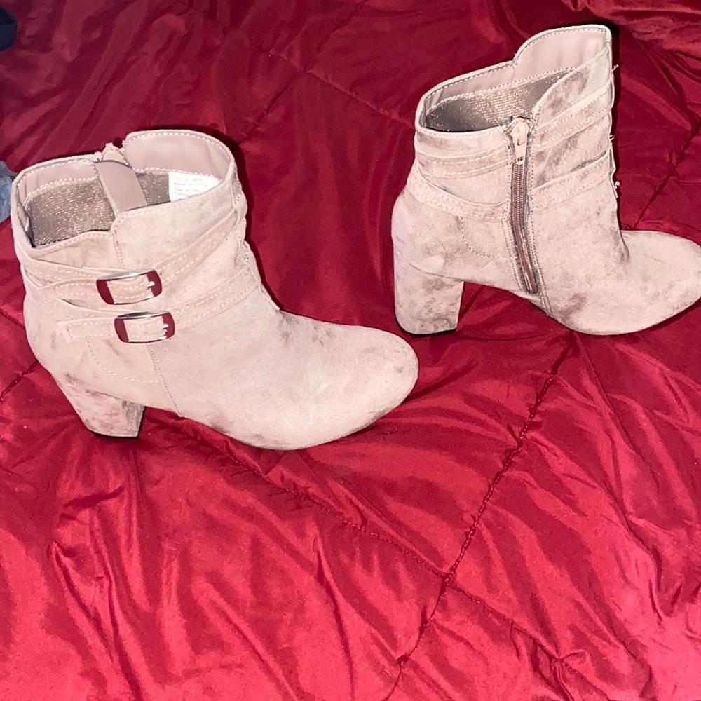 Christian Siriano Suede Tan Heeled Boots